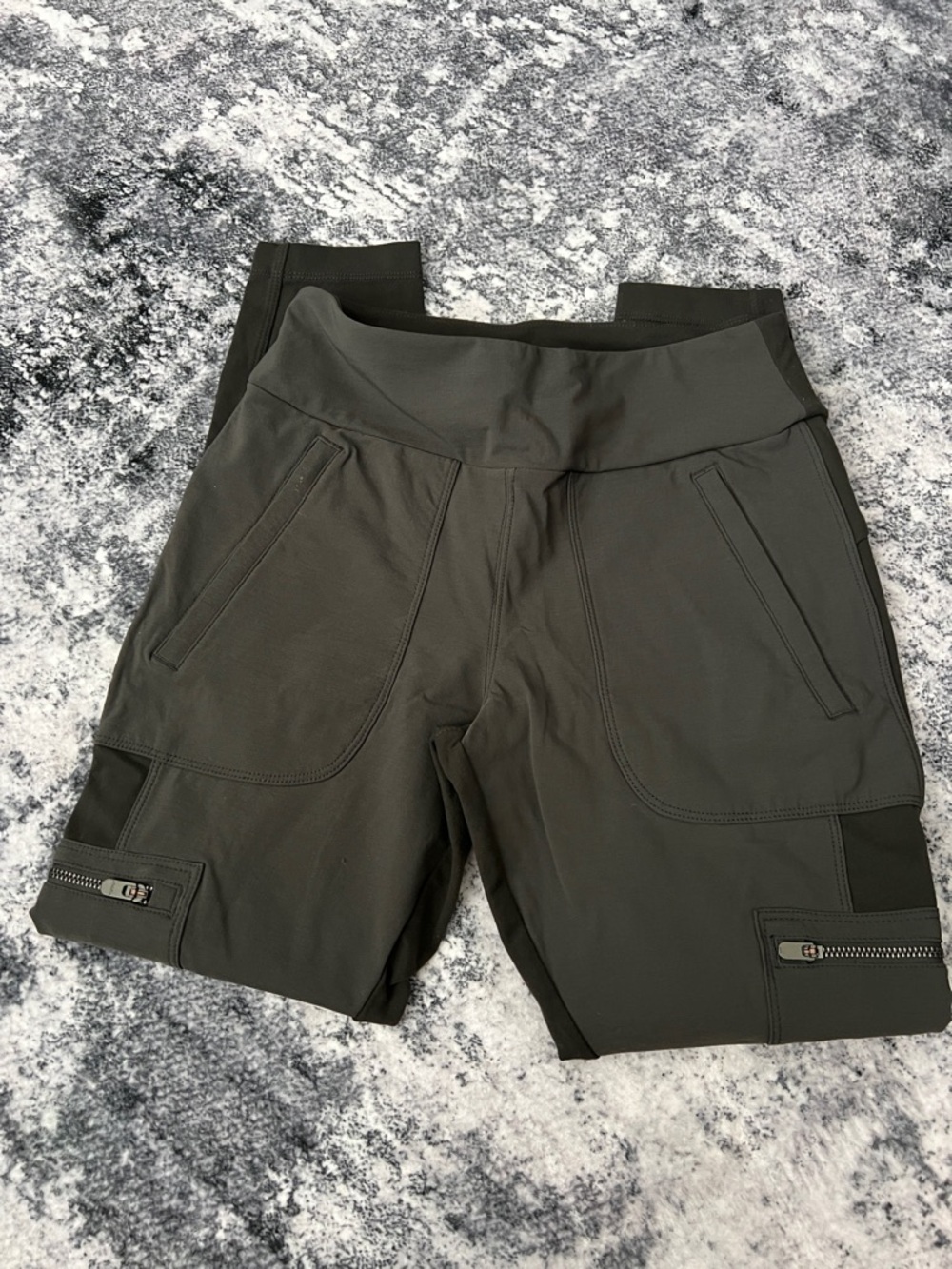 Athleta Olive Green Cargo Track Shorts